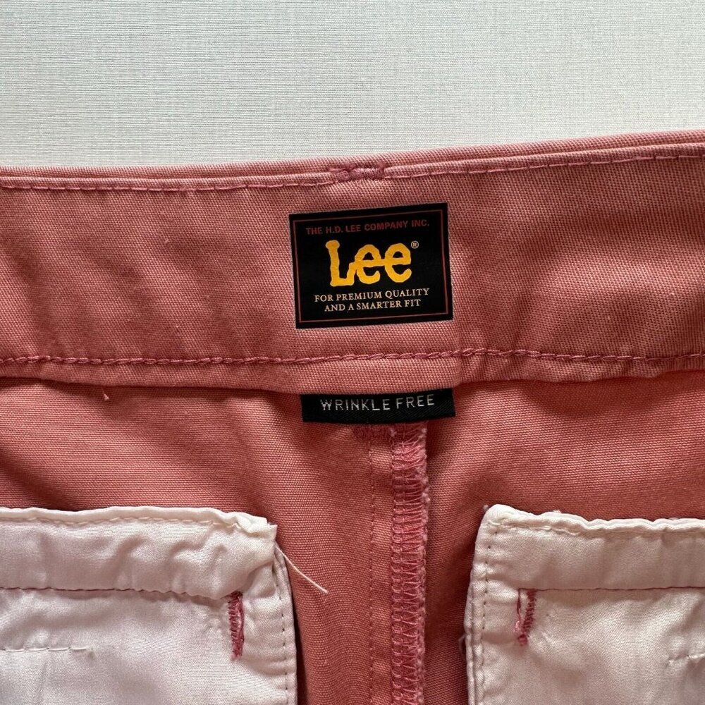 Lee Pants Women's Size 8 Coral High Rise Straight Leg Wrinkle Free Chino Casual - Picture 7 of 12